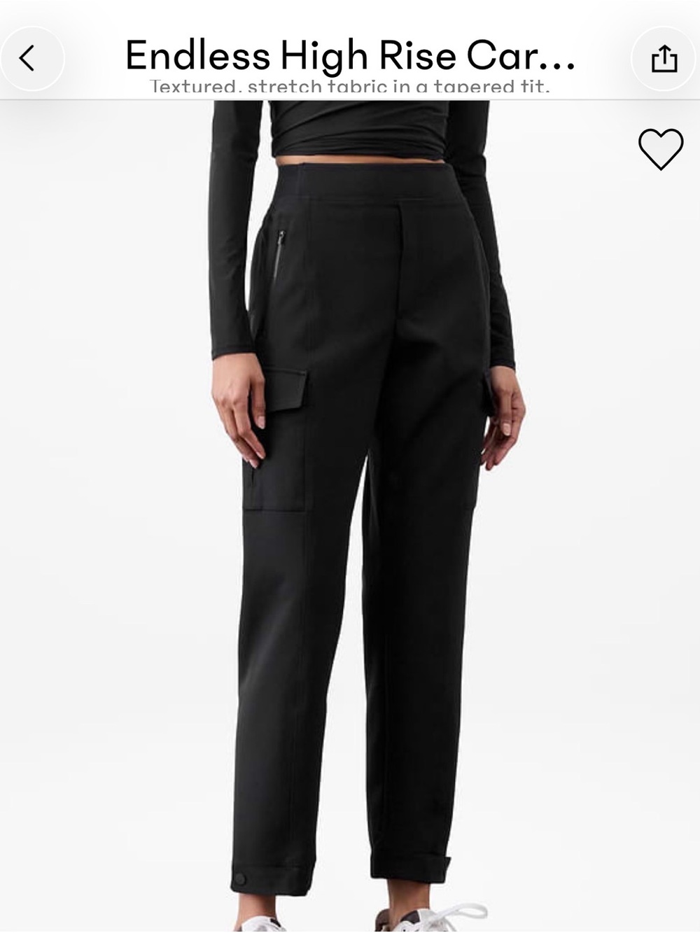 Women’s, Endless High-Rise Cargo Pants - Black, size 4